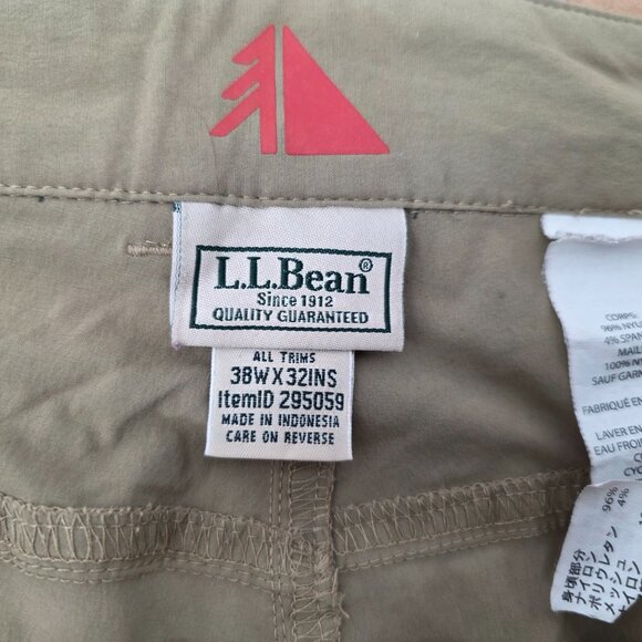 LL Bean Cargo Pants Riverton Men’s Utility  Hiking Outdoors Beige Trail 38 x 32 - Picture 6 of 10